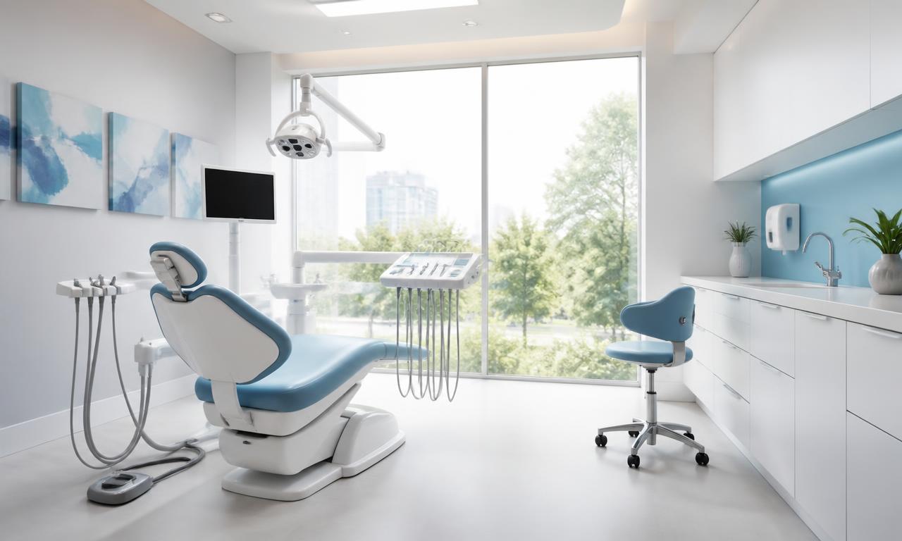 Warm, modern dental treatment room